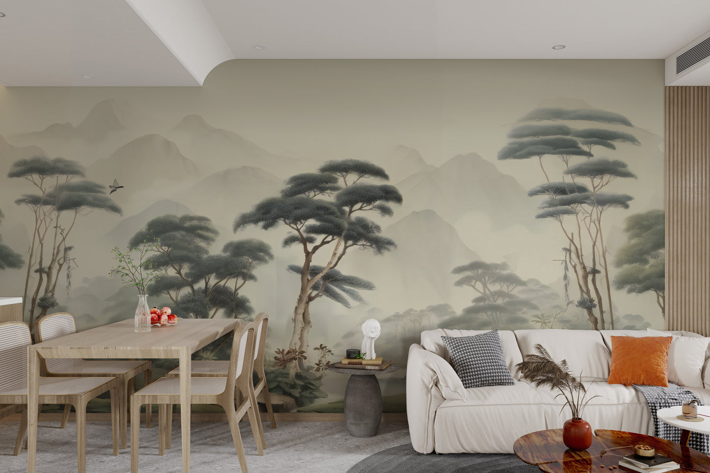 Soft watercolor jungle wall art