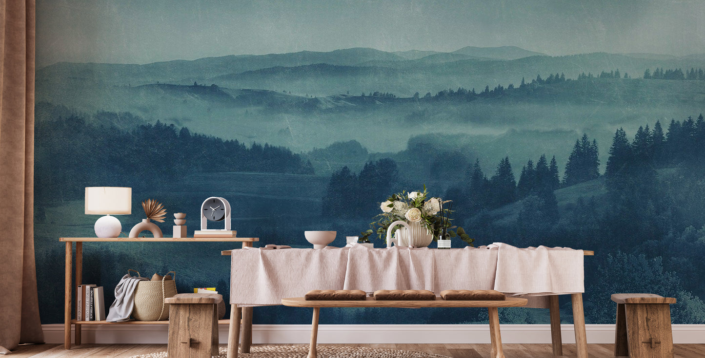 Twilight Blue Landscape Wall Mural