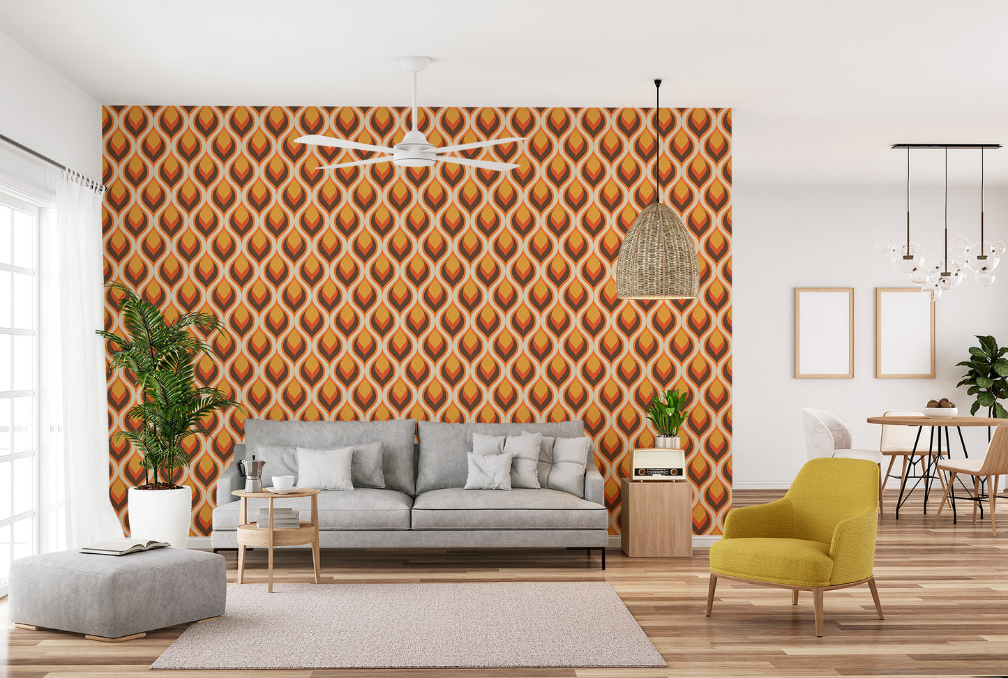 Trendy modish twist mural for interiors.