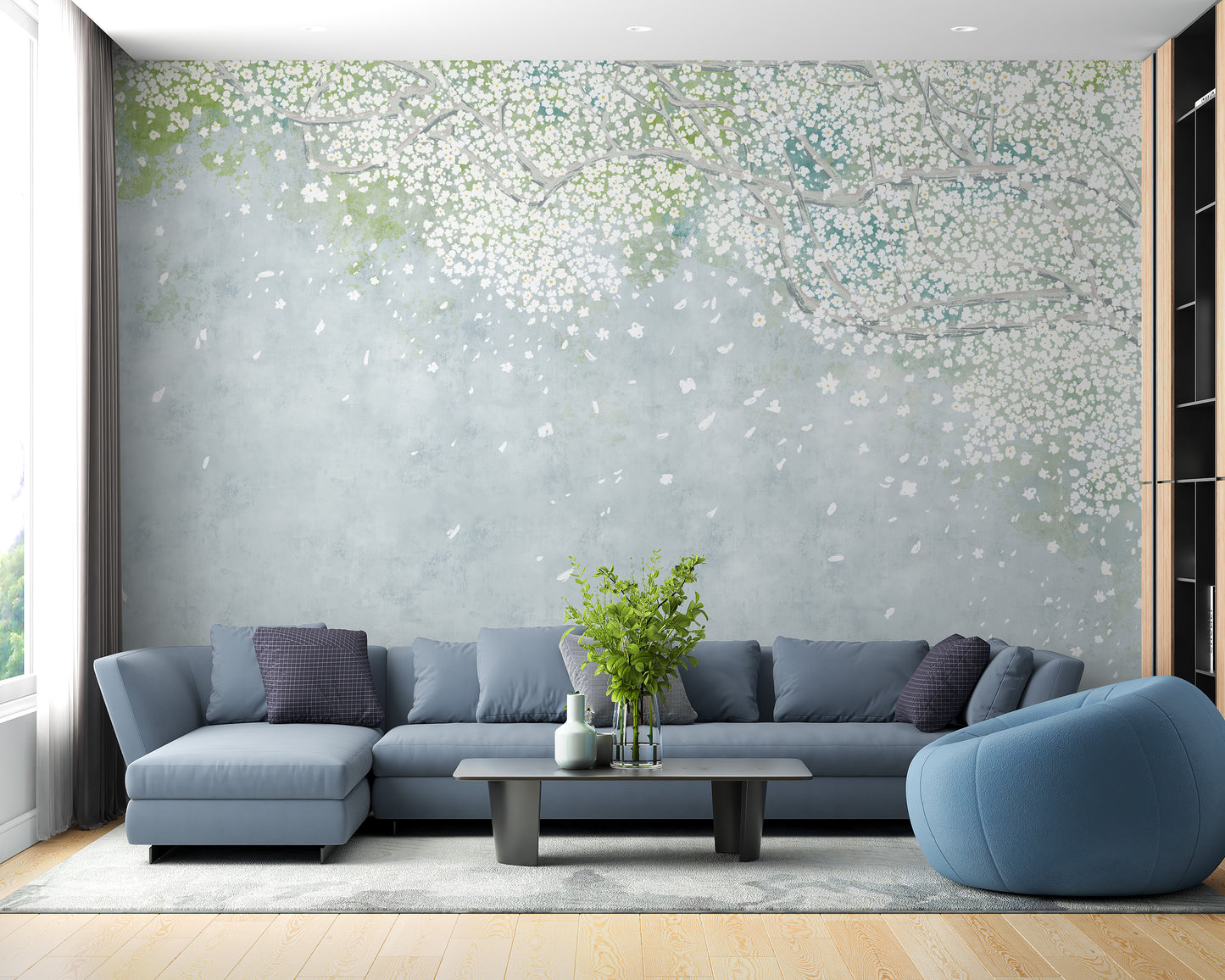 Romantic vintage arbor mural for classic decor.