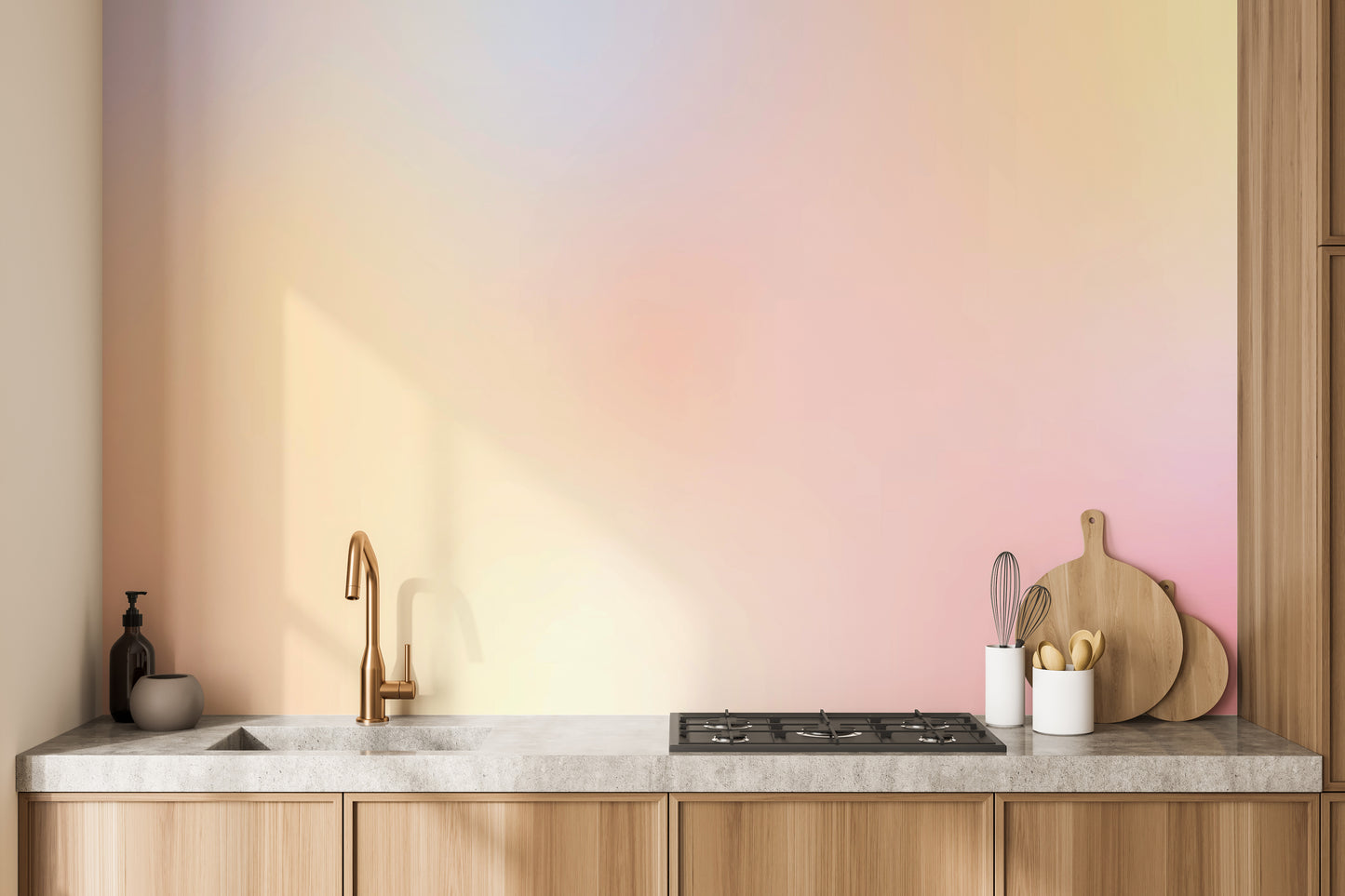 Dreamy soft ombre mural for a soothing wall design