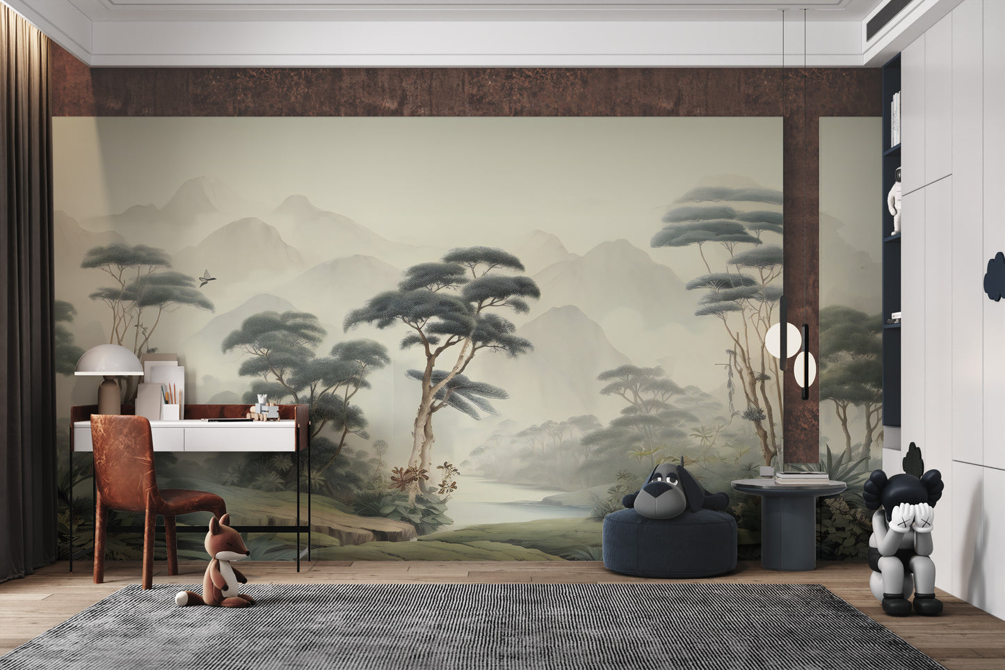 Lush green tropical forest wall mural