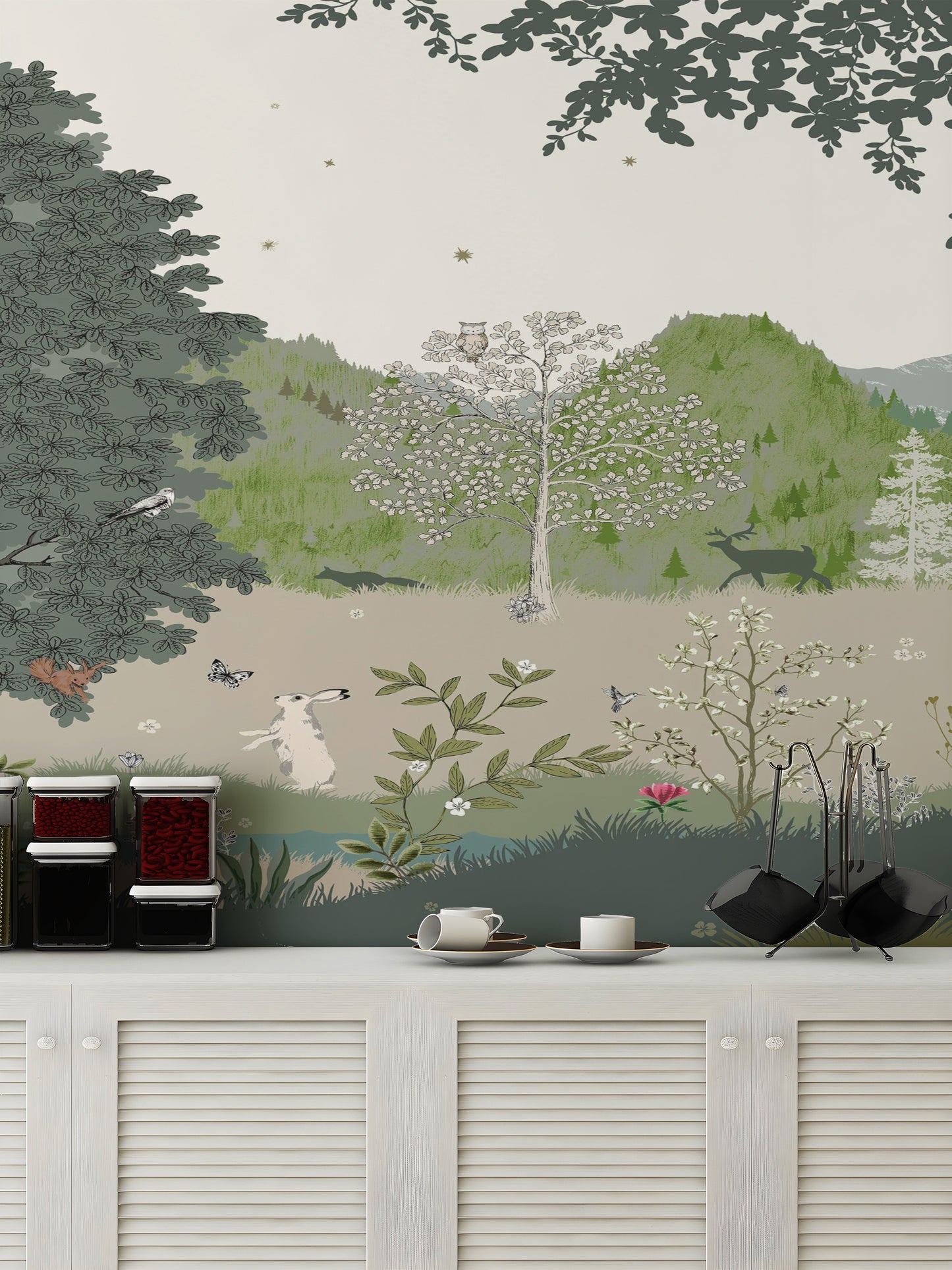 Bright green jungle wallpaper for imaginative kids' walls