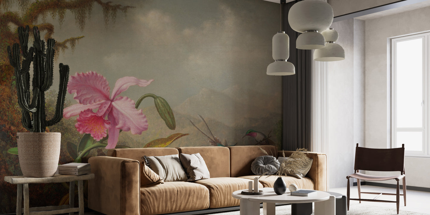 Artistic pastel flower wallpaper design