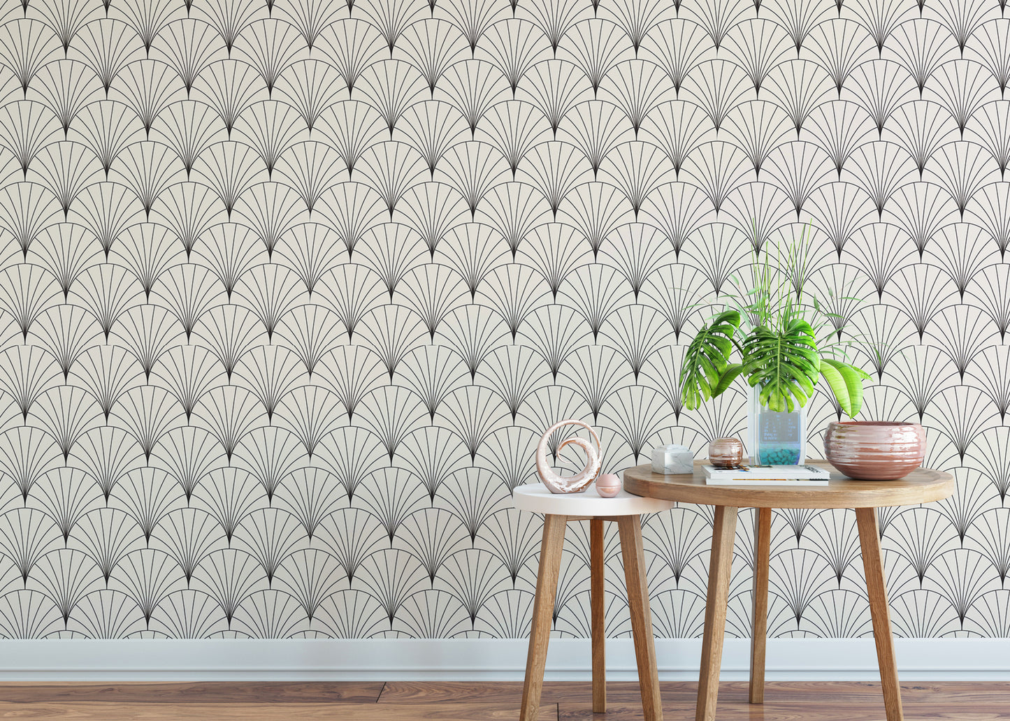Vector Vintage Arcs Art Deco Modern Tiles Wallpaper