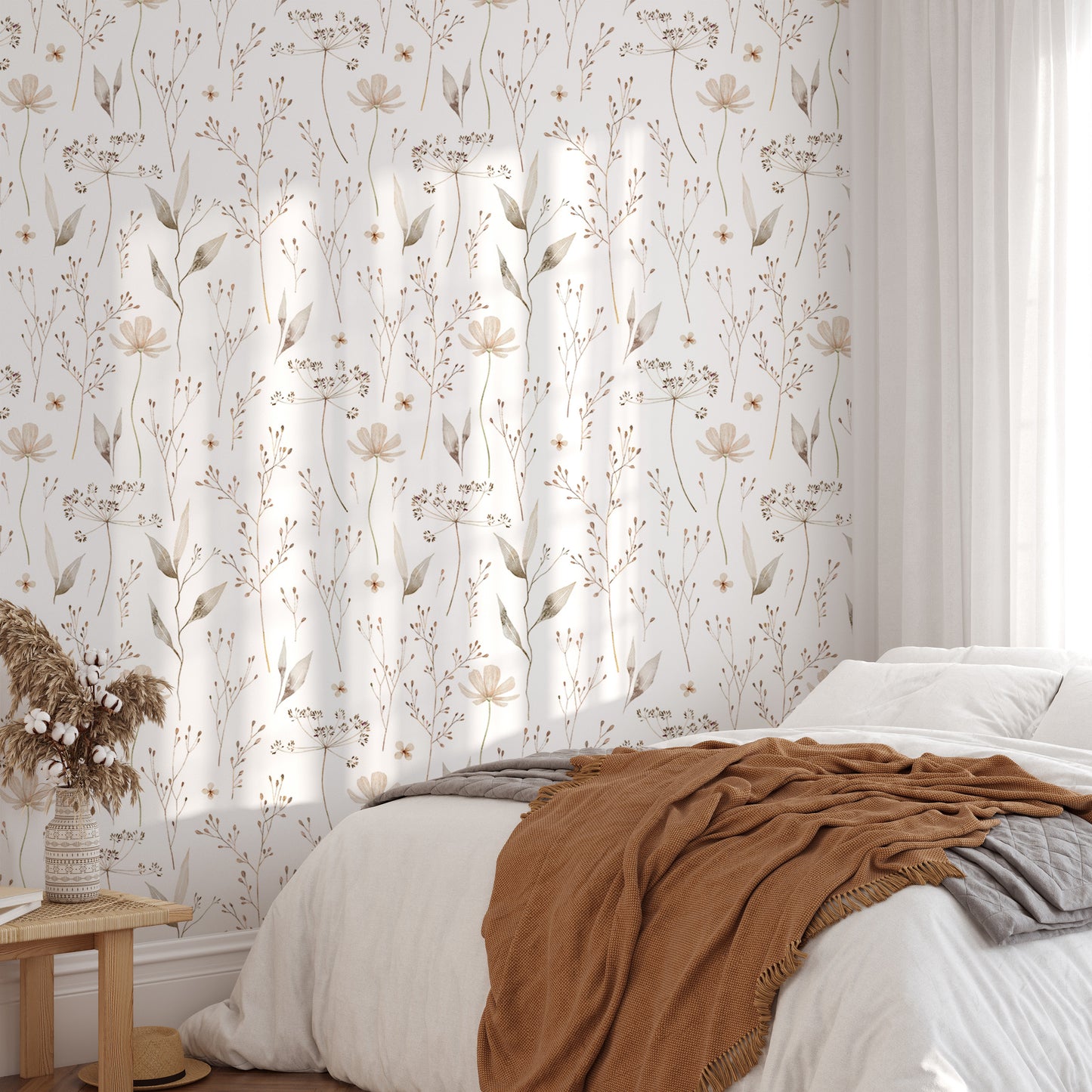 Watercolor Seamless Pattern Ethereal Leaf Wallpaper