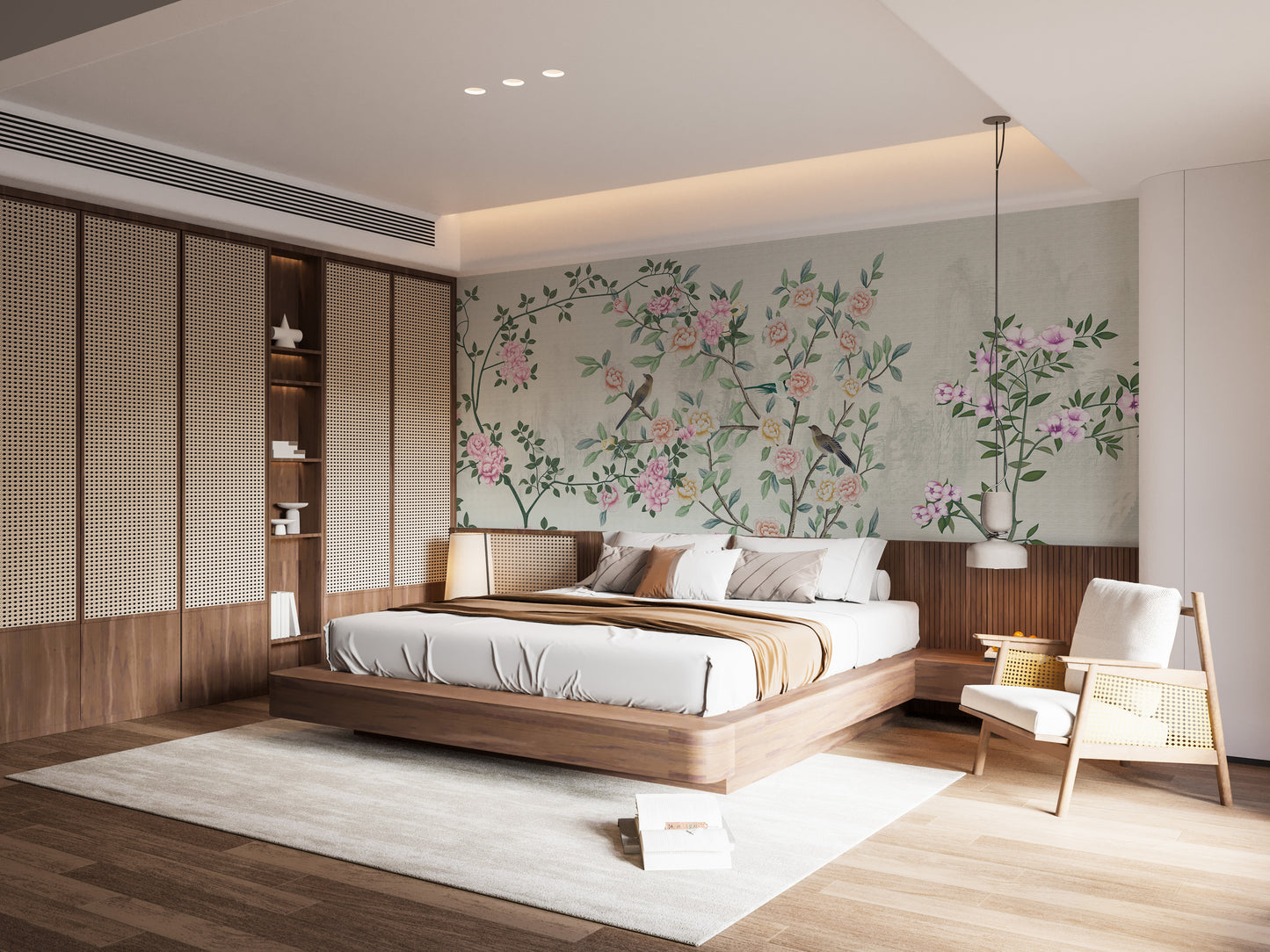 Soft pastel blooms and garden scenery.