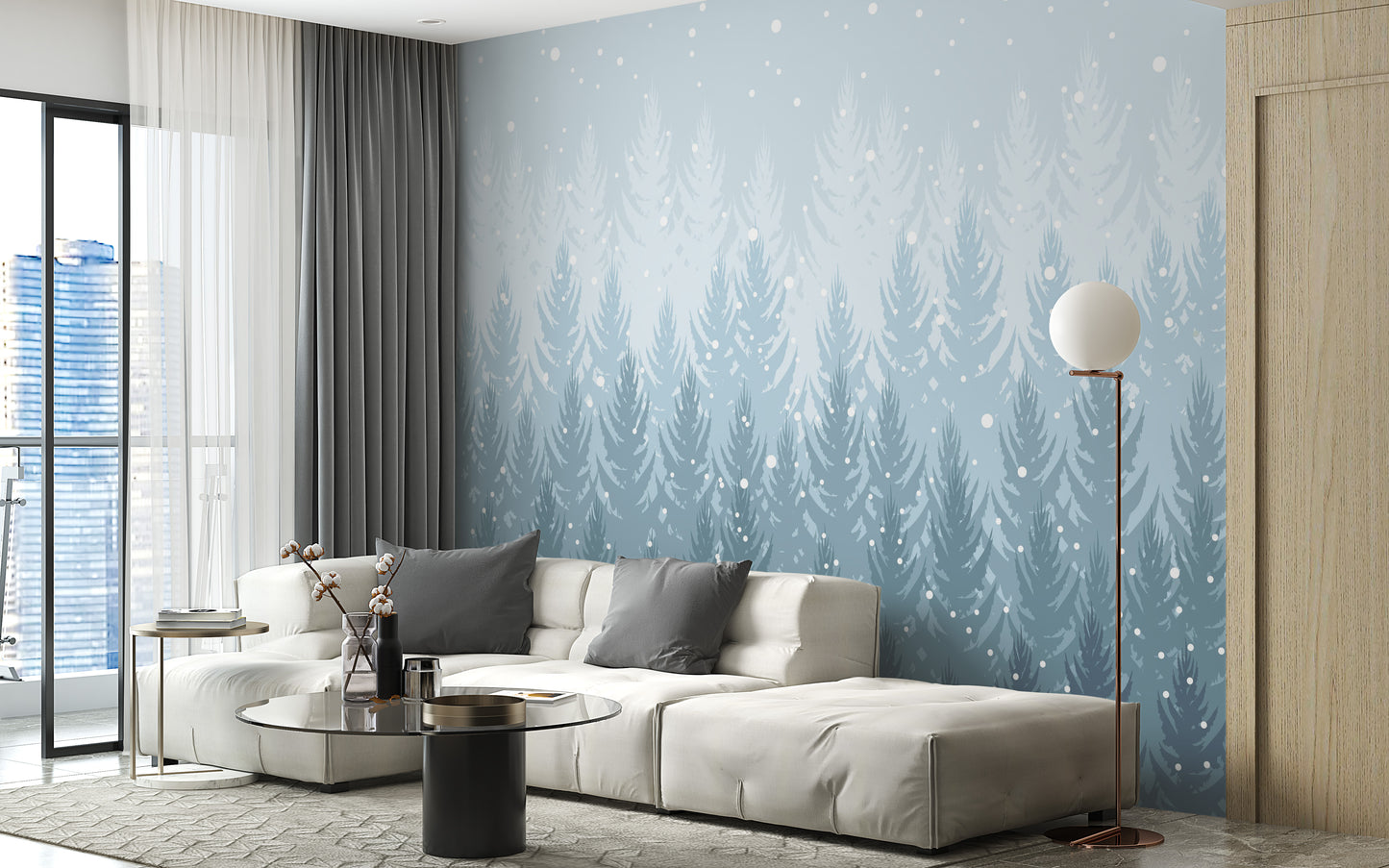 Tropical forest wallpaper showcasing winter hues