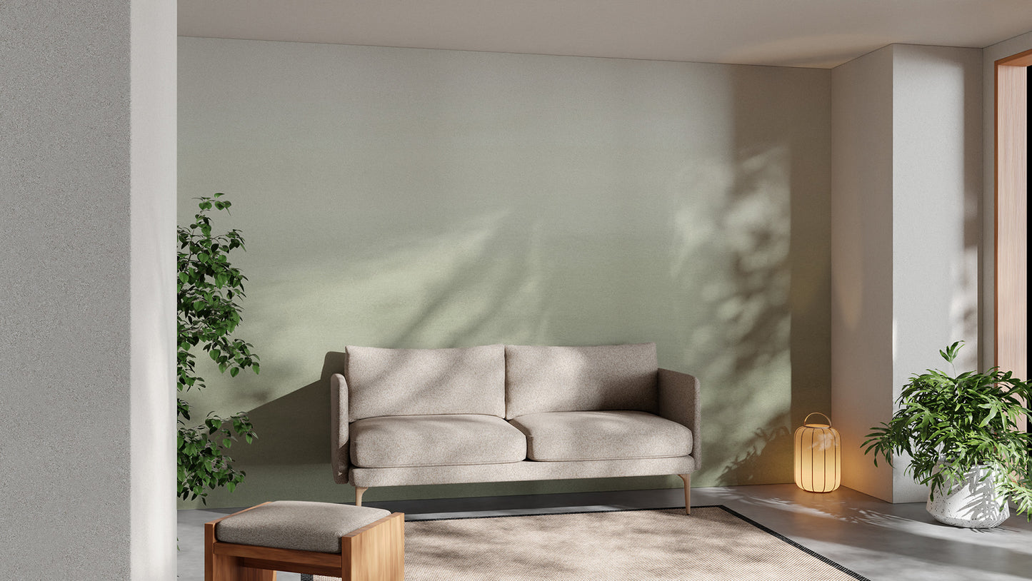 Modern ombre wall mural with subtle olive green transitions