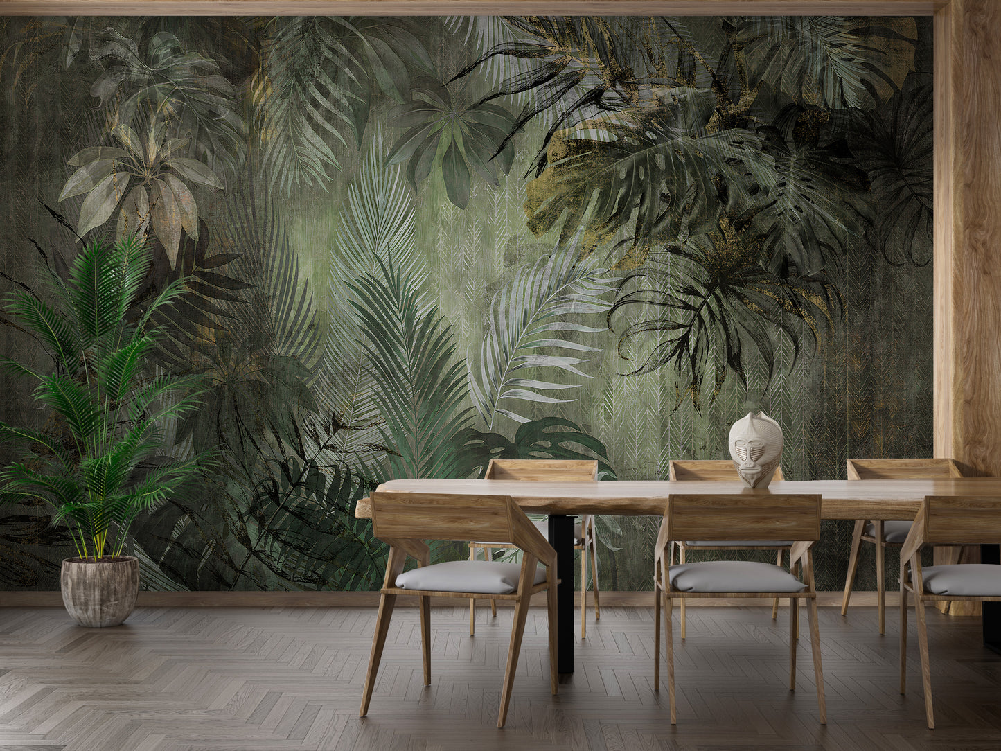 Easy-to-use tropical peelable wall decor