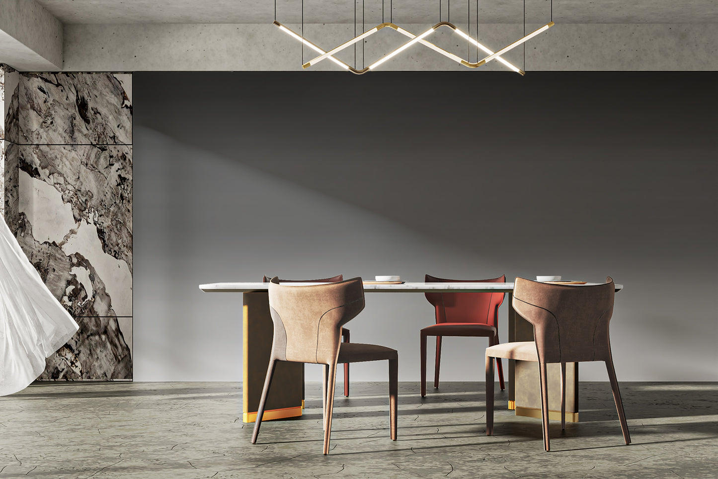 Modern wall mural featuring dark charcoal ombre tones