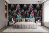 Tropical bird plumage wallpaper mural art