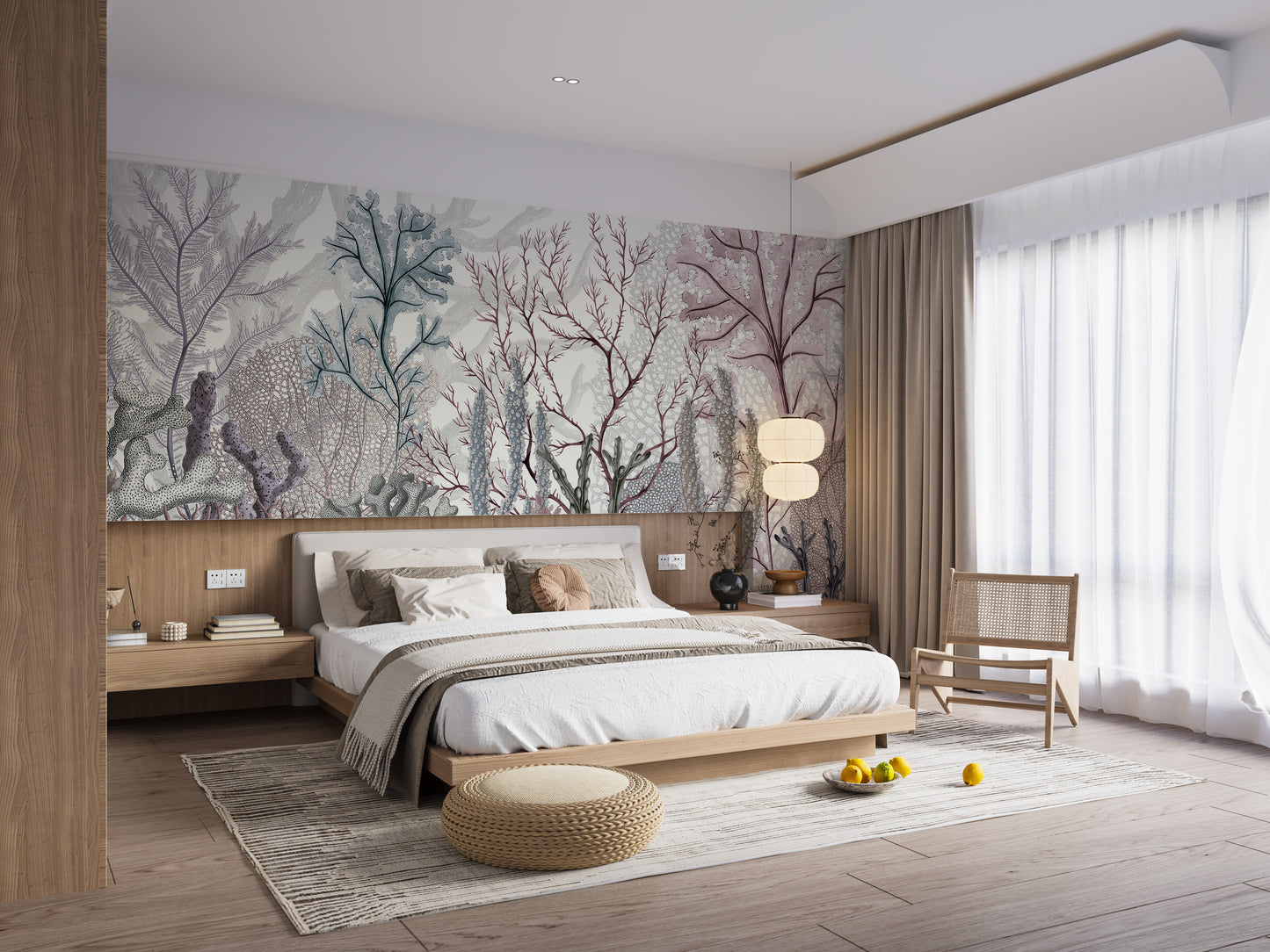 Seabed-inspired mural showcasing underwater artistry.