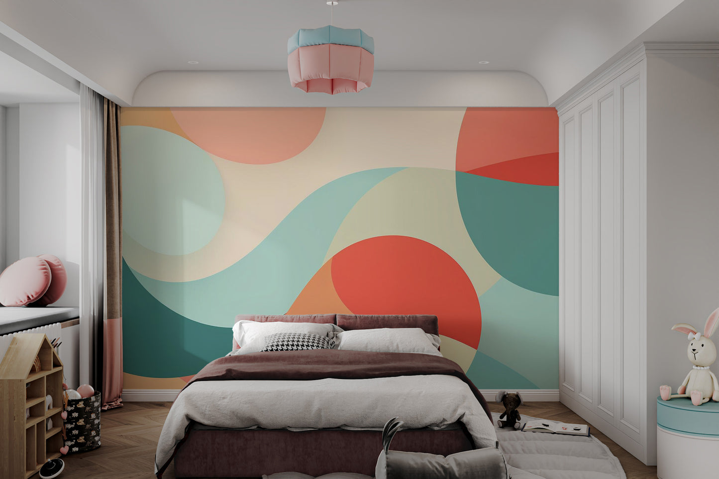 Soft hues abstract geometric design