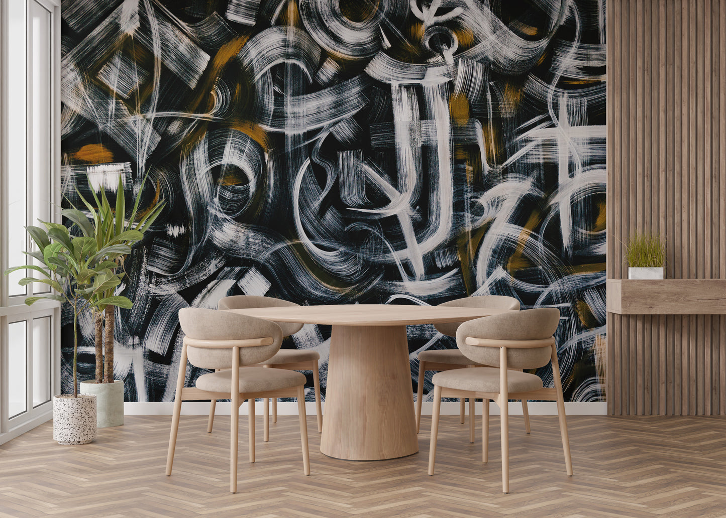 Dynamic Brushstroke Abstract Wall Art