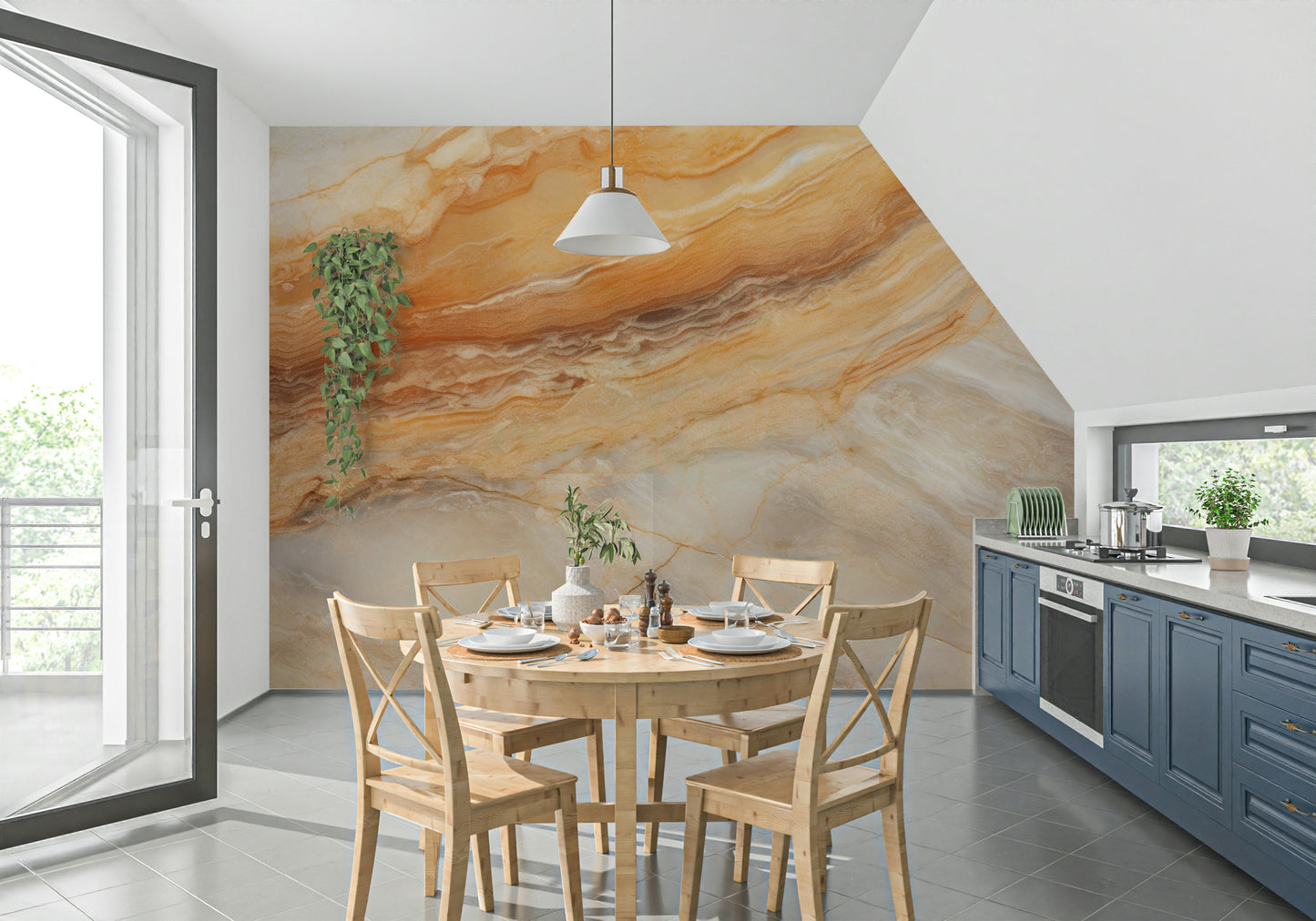 Embered Stone Wall Mural