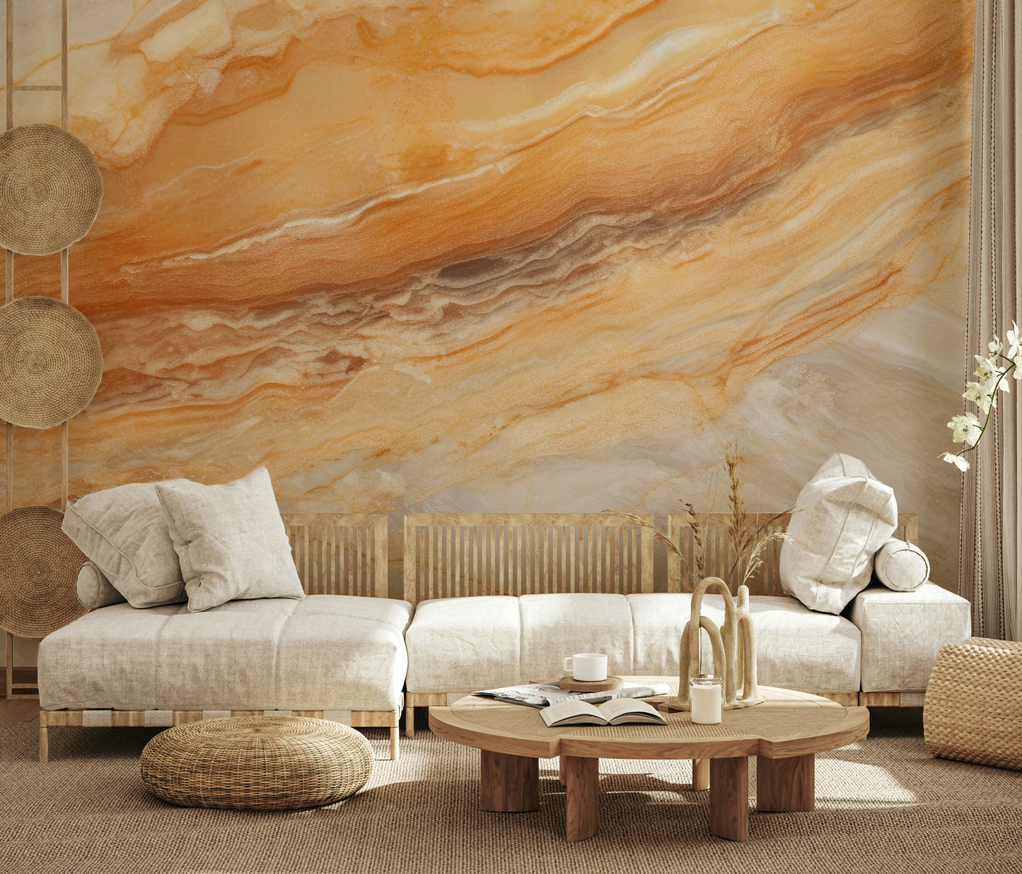 Embered Stone Wall Mural