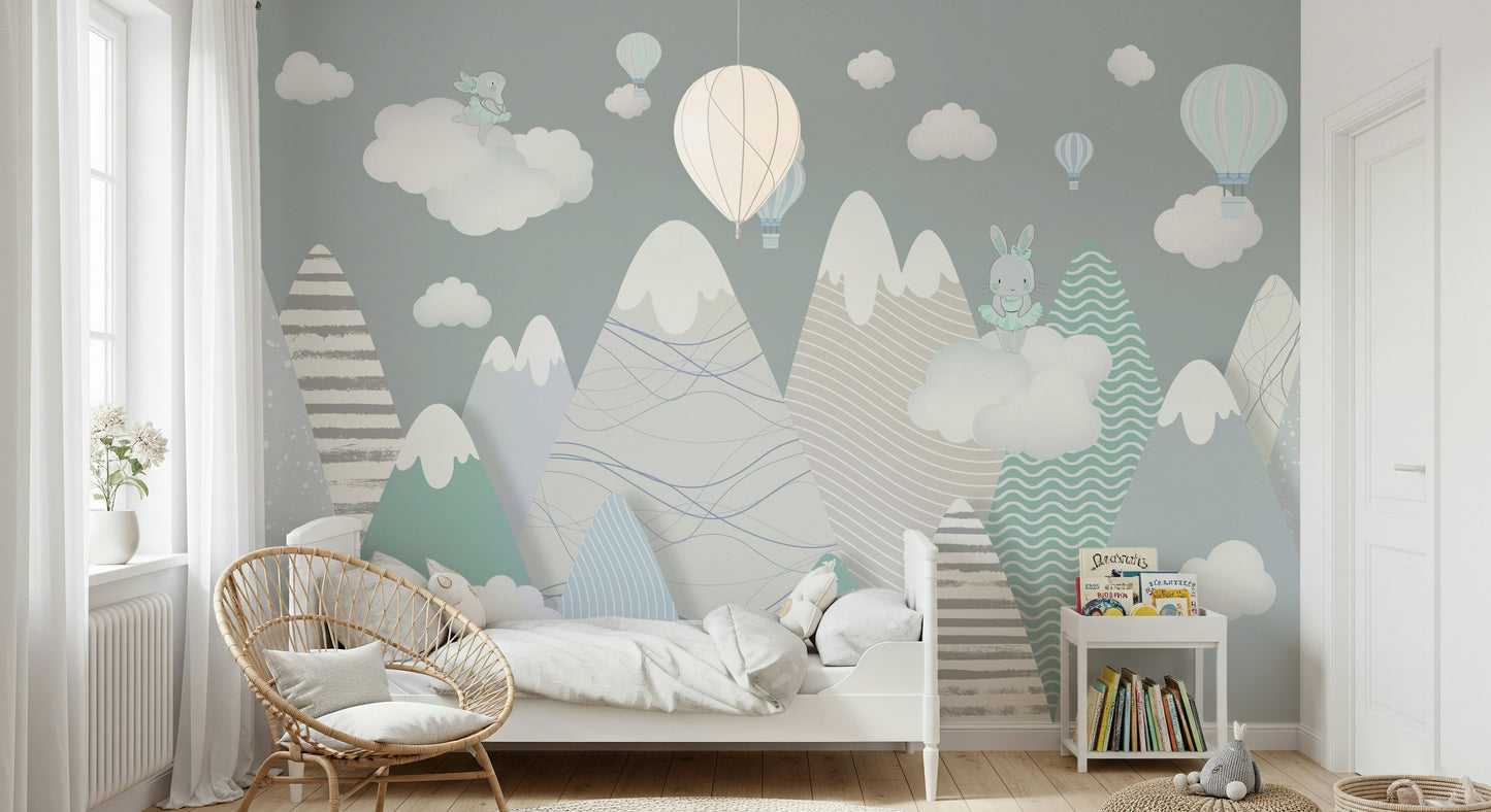Alpine Ascension Blue Wall Mural