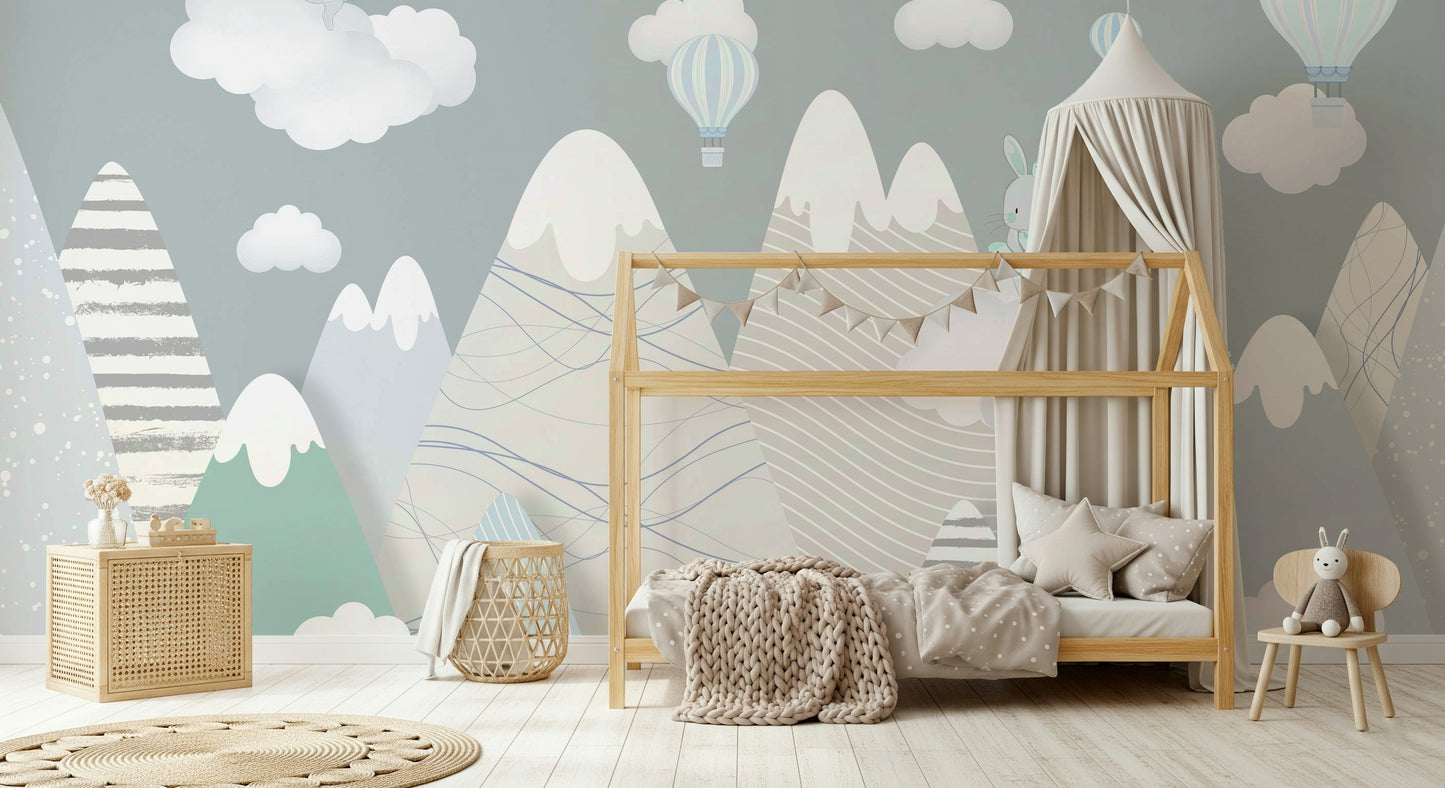 Alpine Ascension Blue Wall Mural