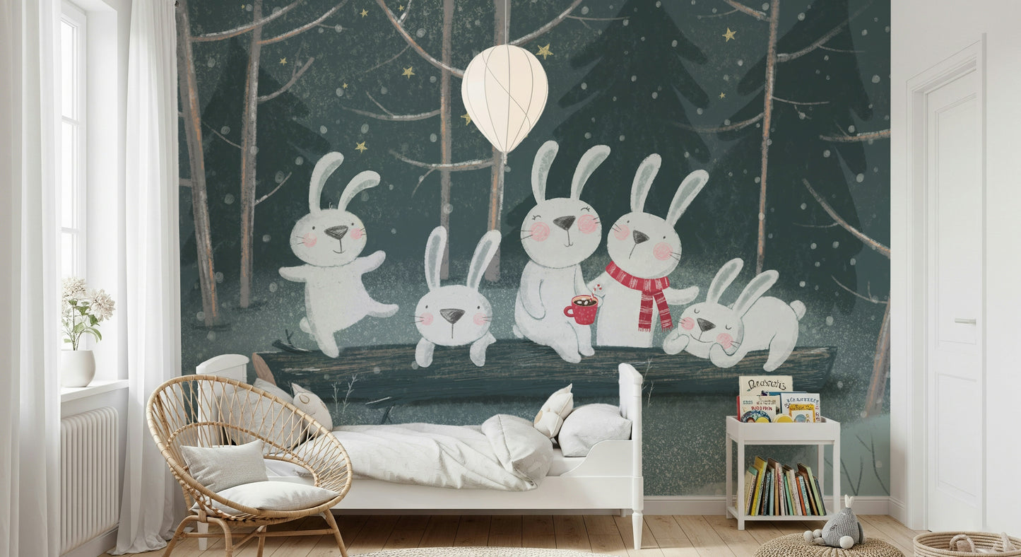 Winter Bunny Wall Mural