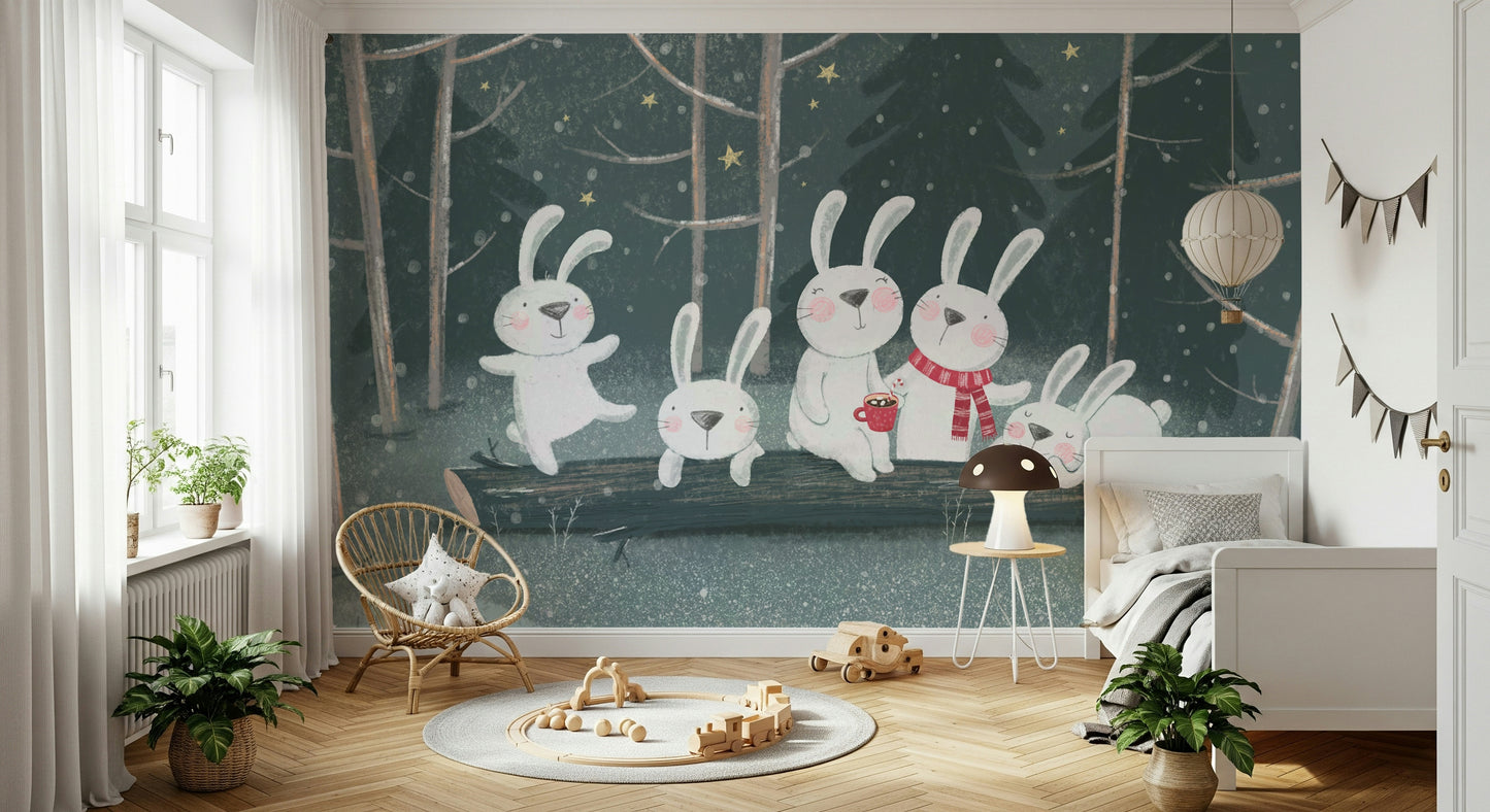 Winter Bunny Wall Mural