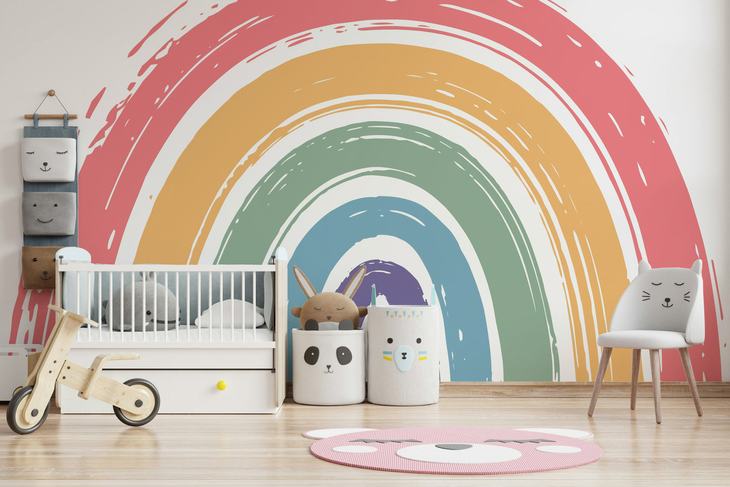 Painted Rainbow Arch Wall Mural