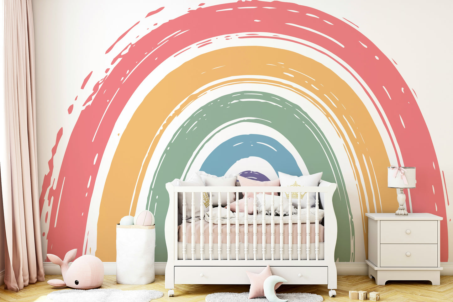Painted Rainbow Arch Wall Mural