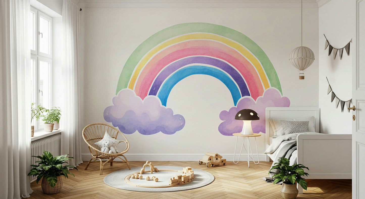 Watercolor Rainbow Wall Mural