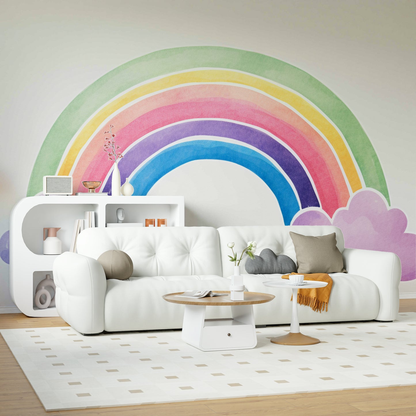 Watercolor Rainbow Wall Mural