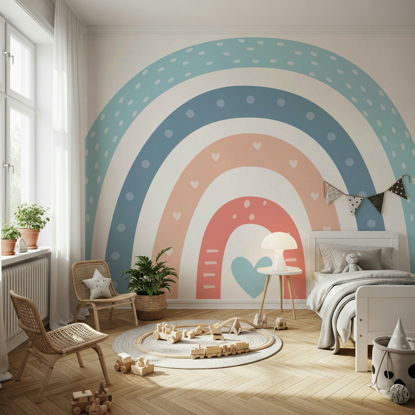 Boho Baby Rainbow Wall Mural
