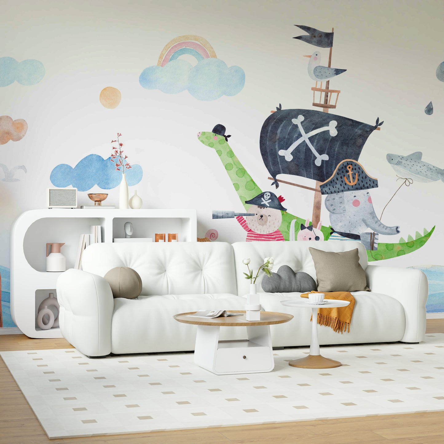 Animal Pirate Adventure Wall Mural