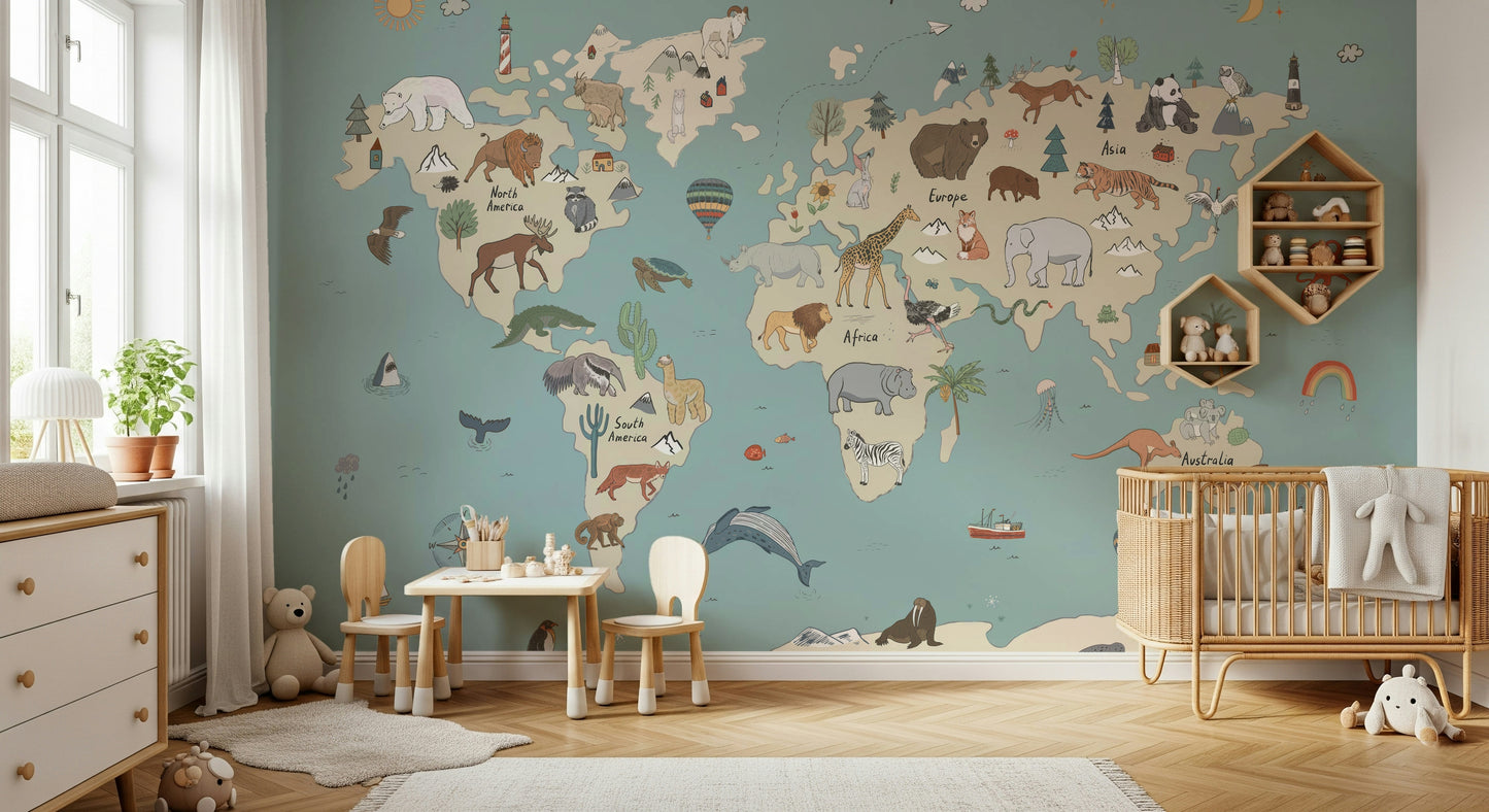 Animal World Explorer Wall Mural