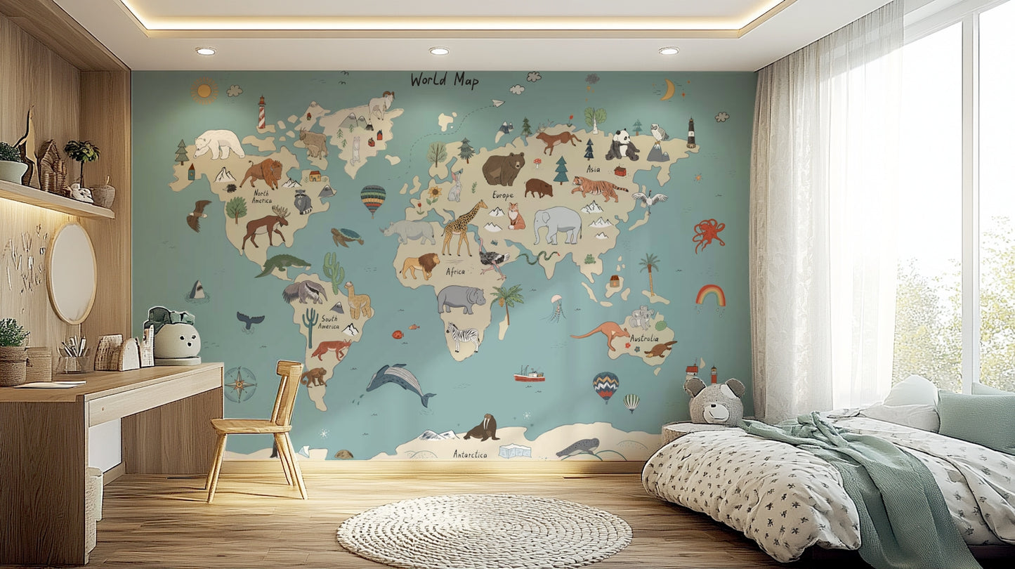 Animal World Explorer Wall Mural