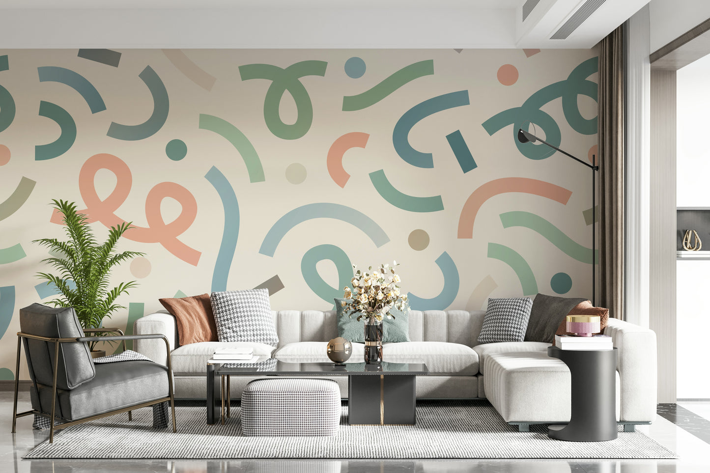 Whimsical Geometry Wall Mural