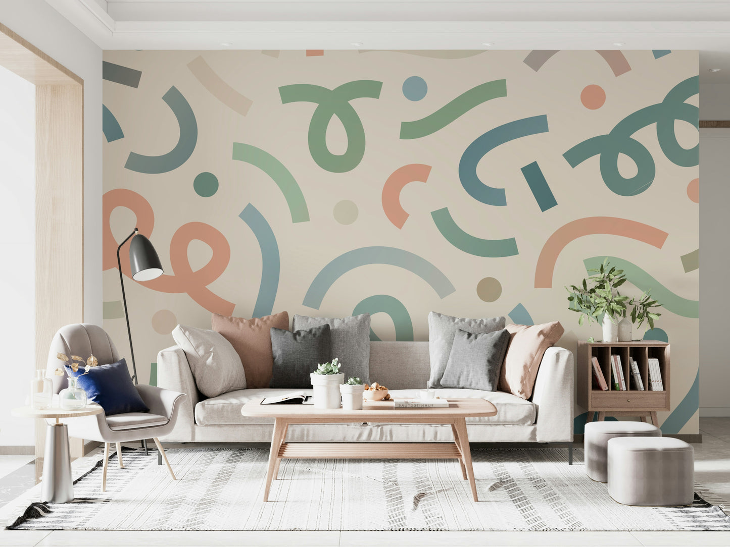 Whimsical Geometry Wall Mural
