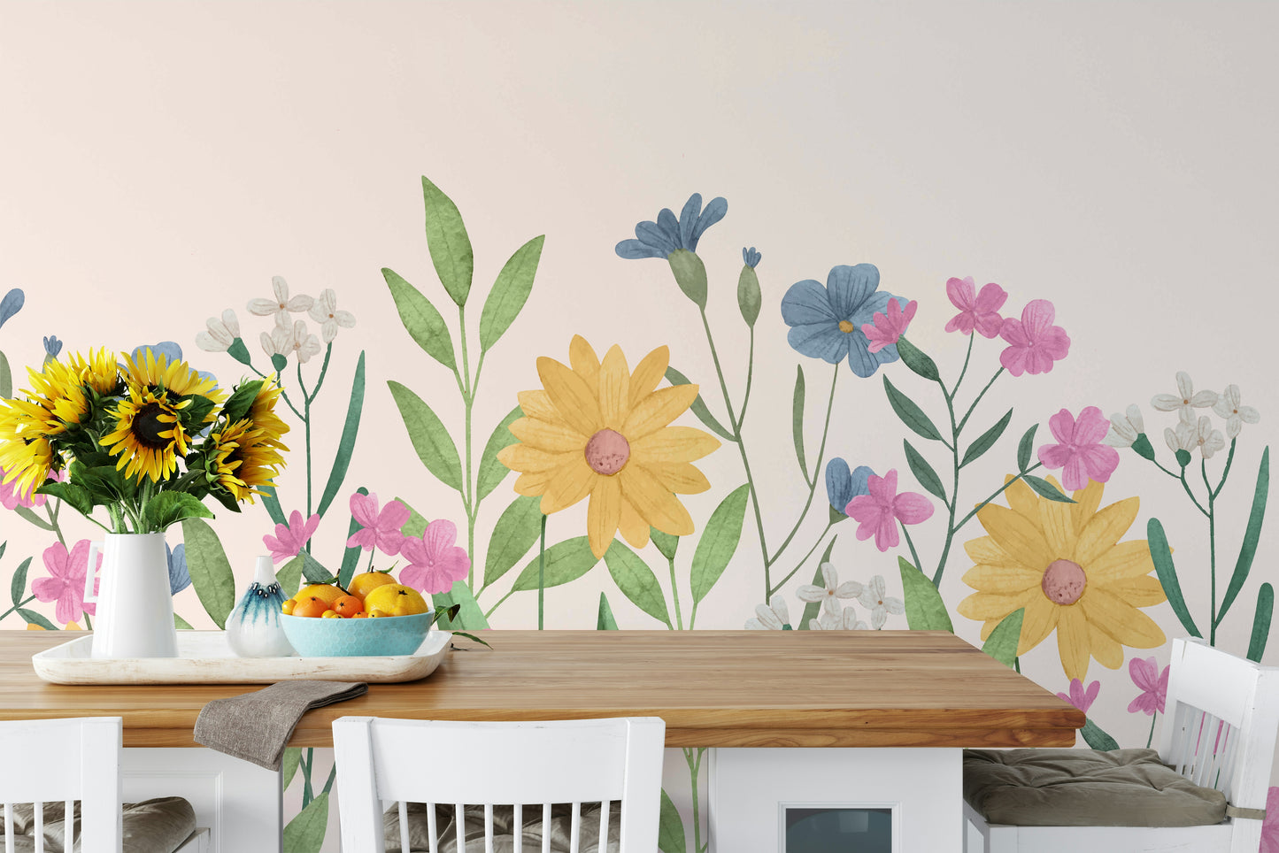 Watercolor Wildflower Wall Mural