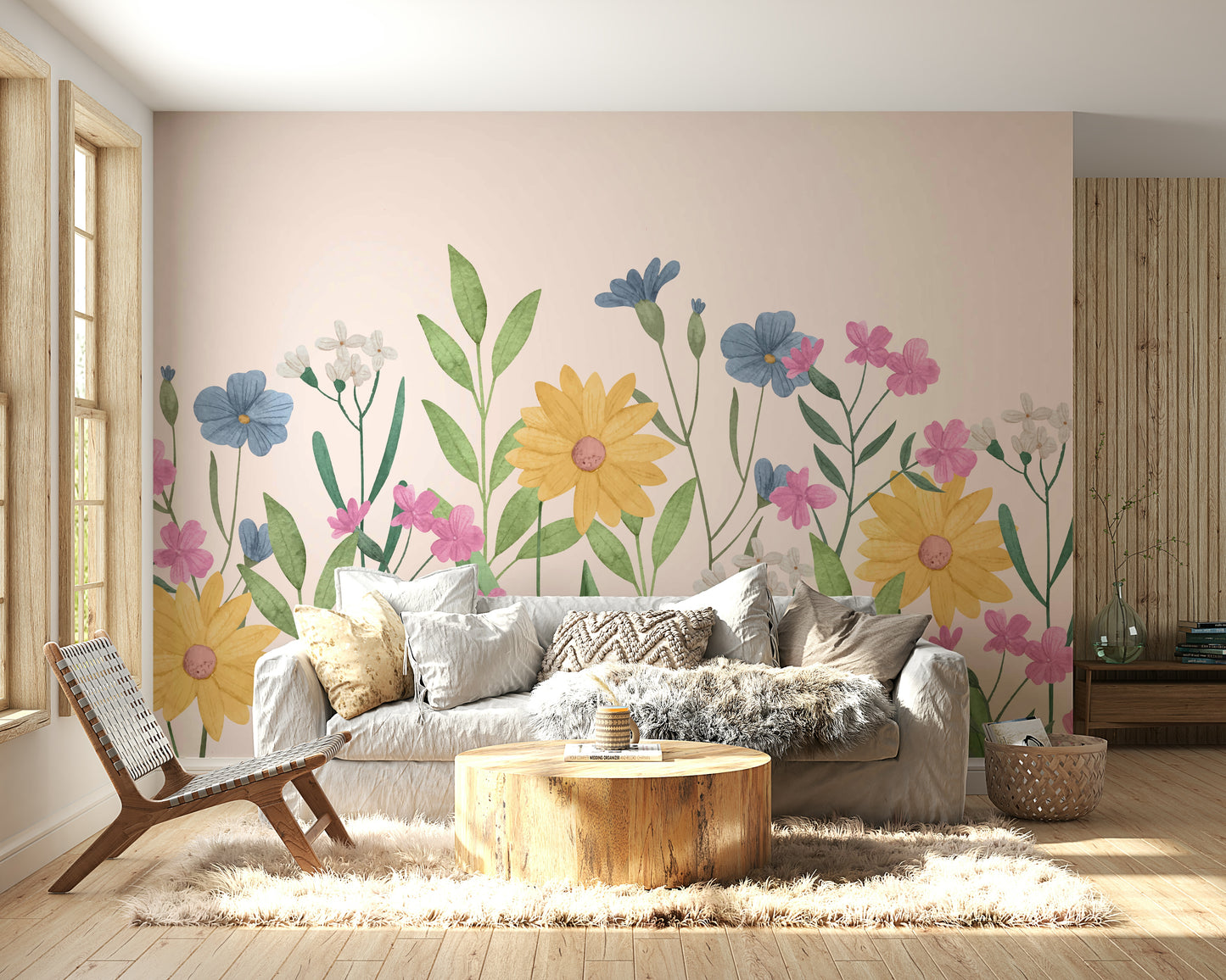 Watercolor Wildflower Wall Mural