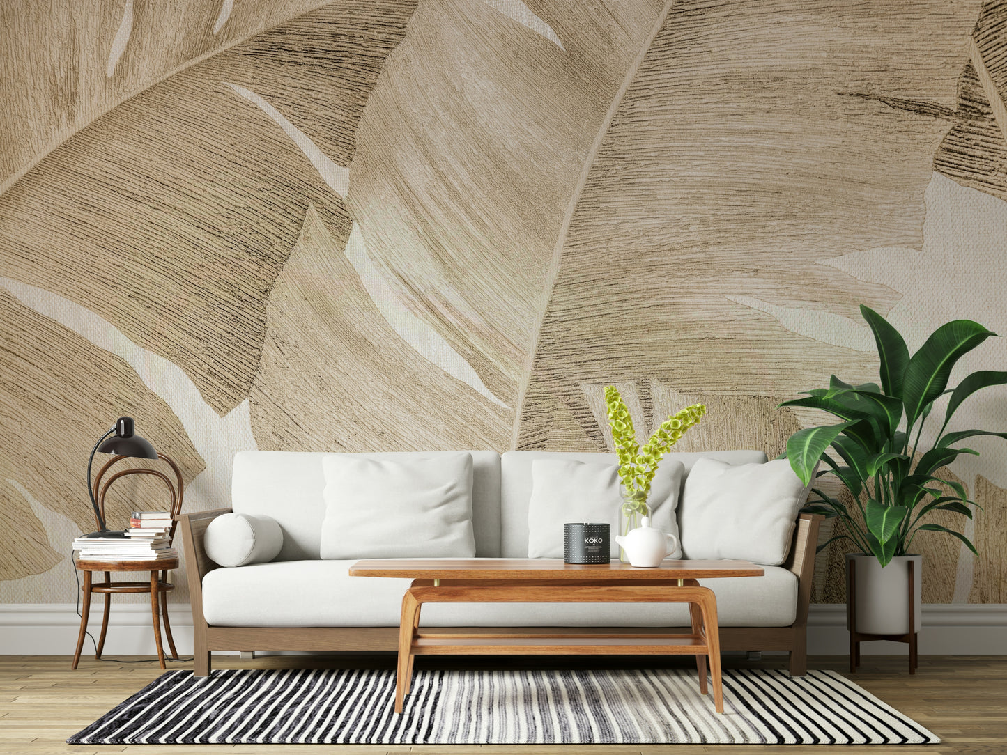Amber Leaves Wall Mural