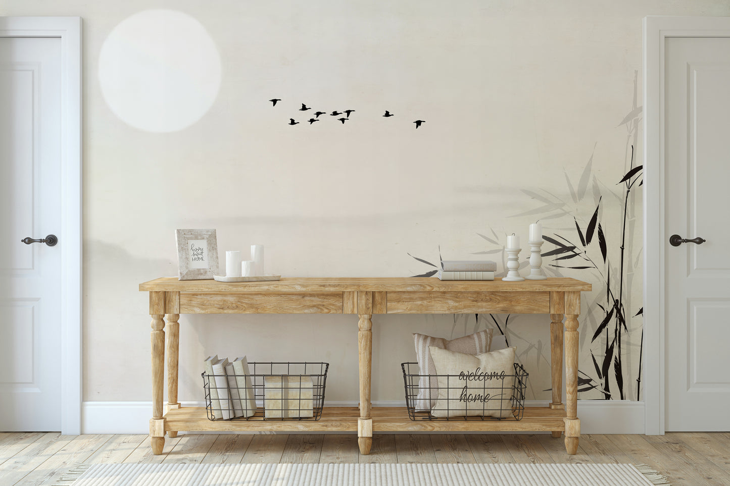The design has a very calming and serene effect on the space.