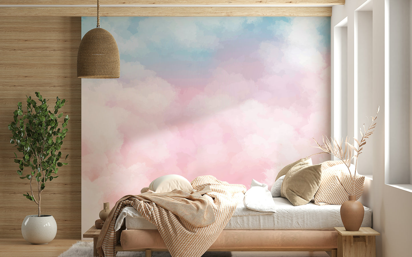 The colors are gentle, including soft pink, light orange, pale blue, and purple.