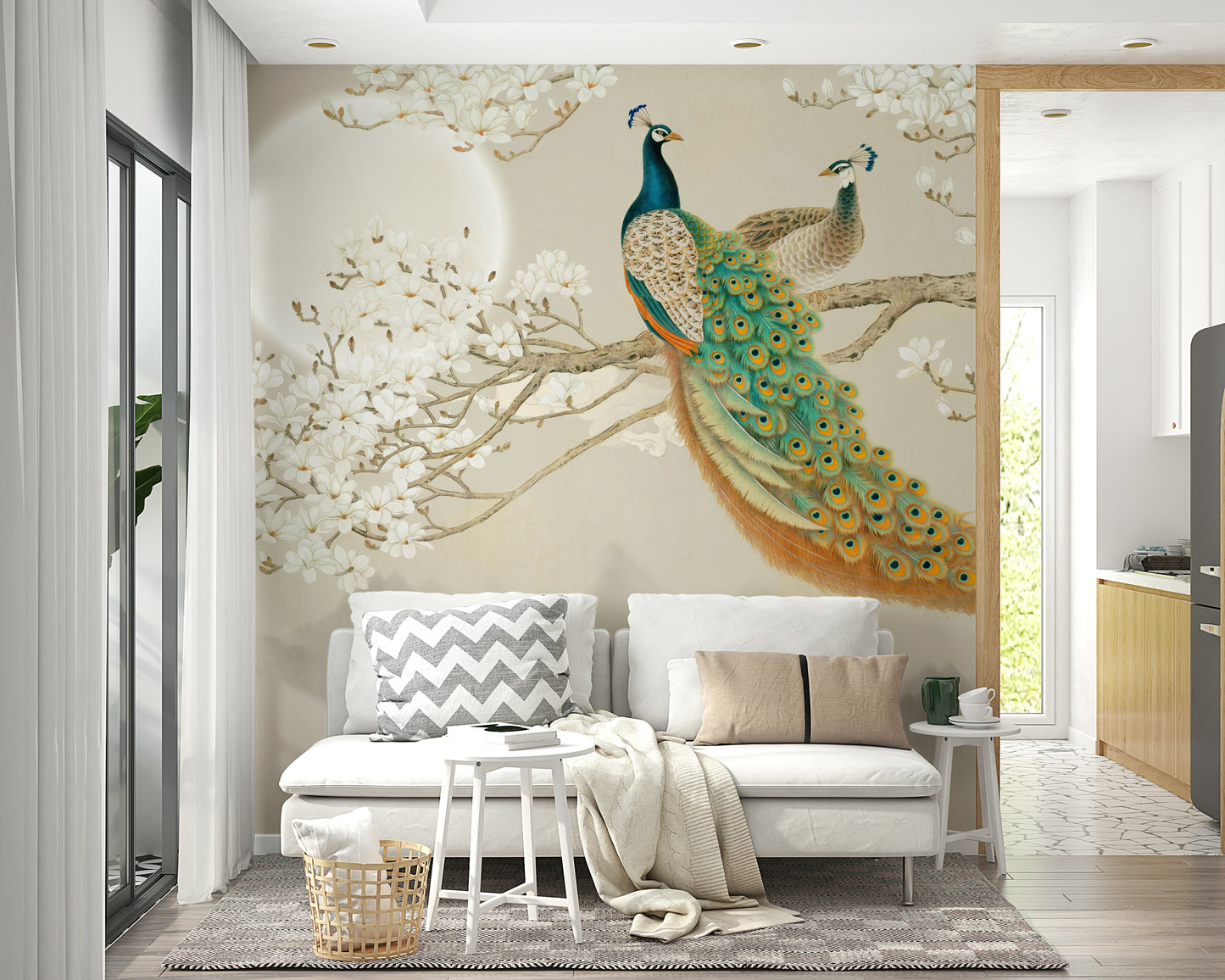 The mural extends across the entire wall, creating a dramatic backdrop.