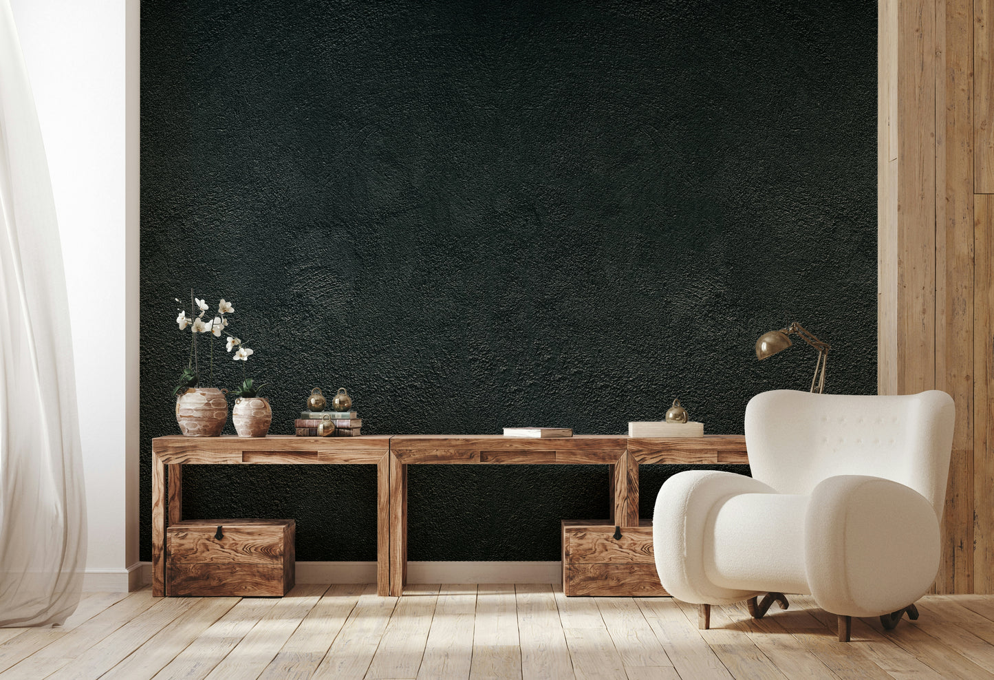 The design has a very calm and grounded effect on the space.