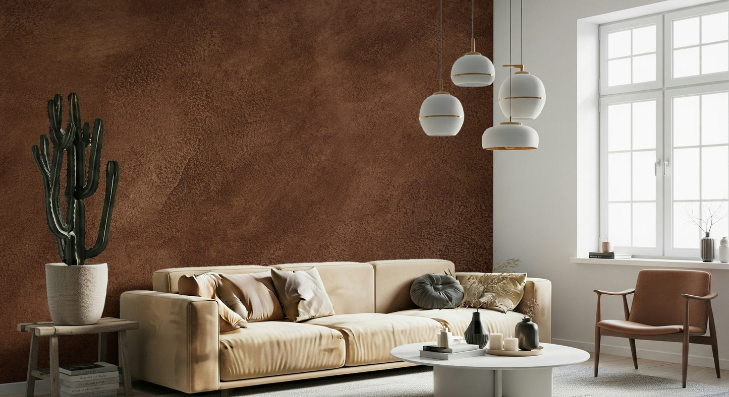 The colors are warm and muted, including shades of beige, brown, and terracotta.