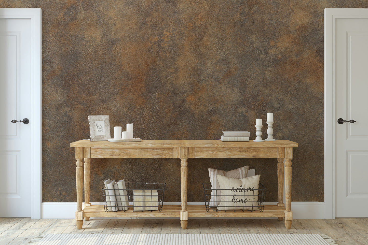 The style is rustic, industrial, and has a very natural, organic feel.