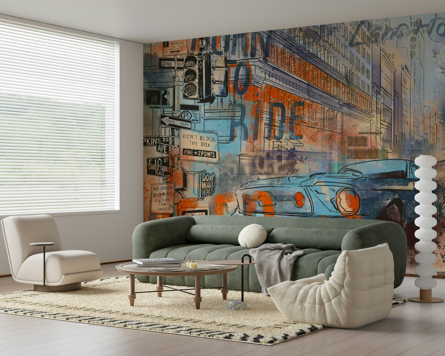 The colors are muted and gentle, including grays, soft blues, and subtle greens.