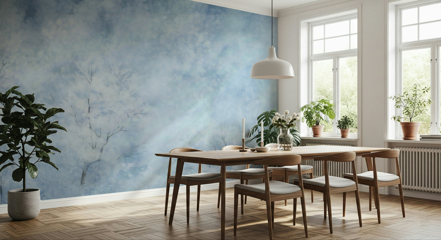 The light in the room is soft, making the scene feel even more calm.
