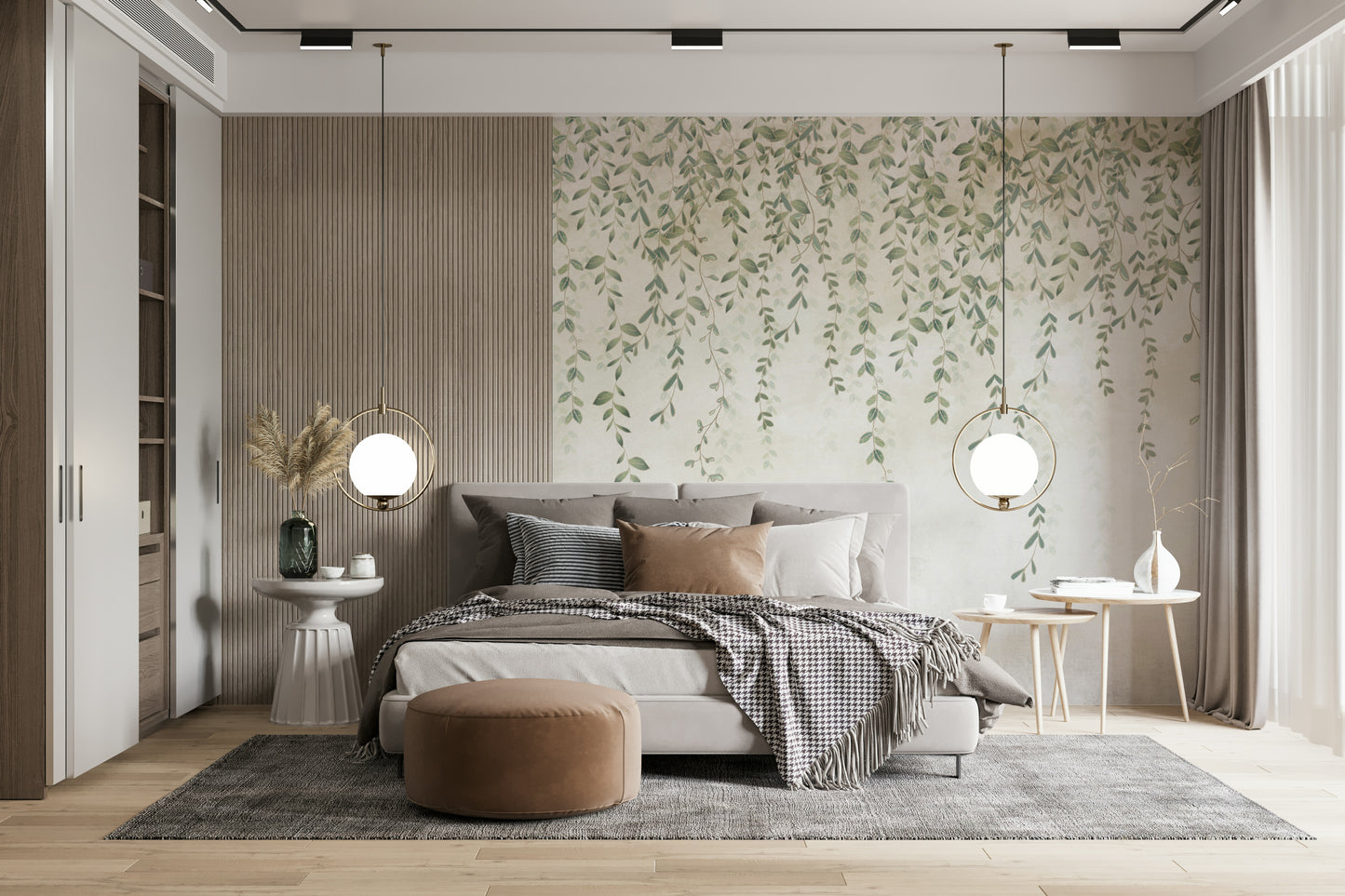 The design has a calming, harmonious effect on the space.