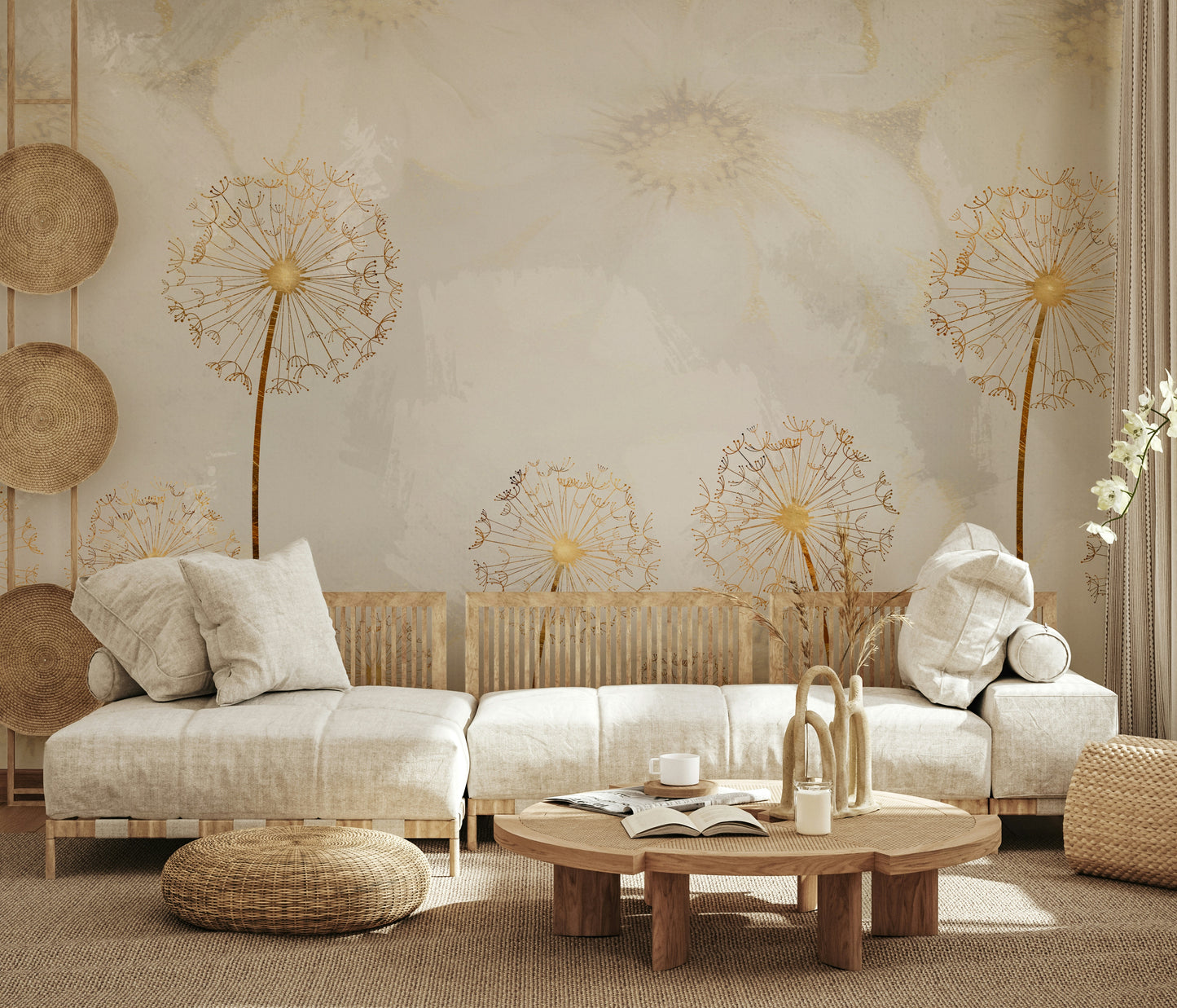 The style is modern and minimalist, with a hint of quiet luxury.