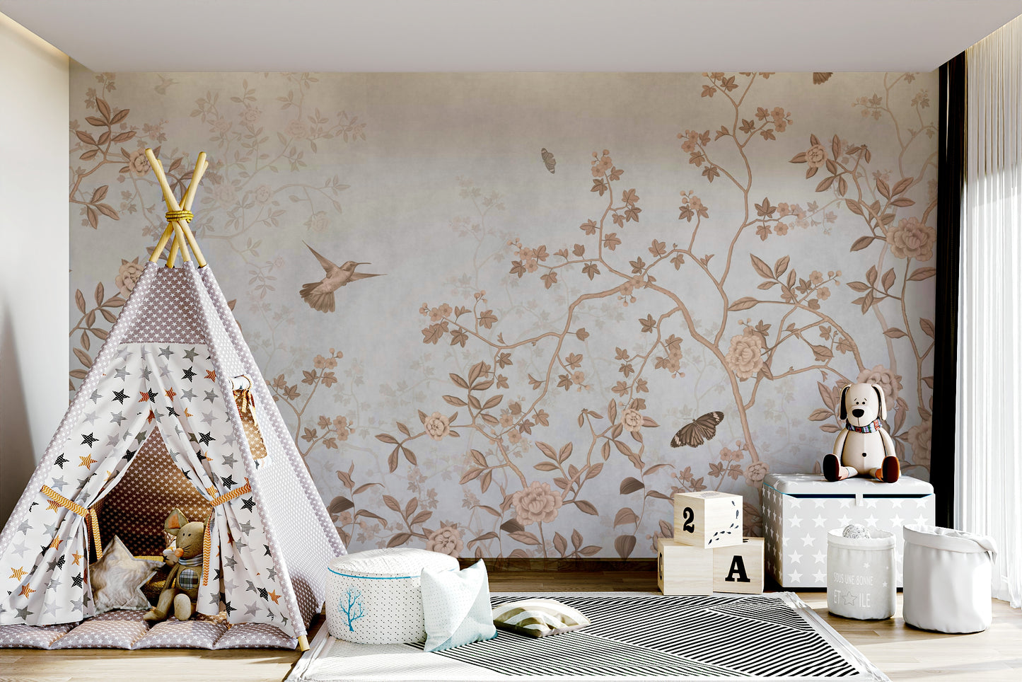 The design gives a feeling of quiet, natural beauty.