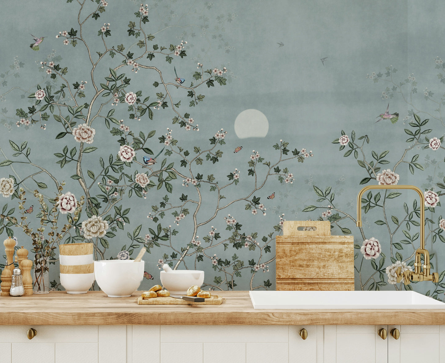 Lunar Bloom Symphony Wall Mural